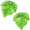 22x25mm Transparent Green Acrylic LEAF Beads