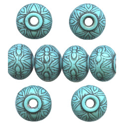 12x15mm Washed Turquoise Blue Moroccan Style Acrylic RONDELLE Beads