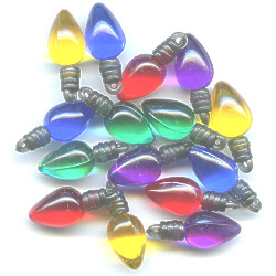 8x18mm Acrylic CHRISTMAS LIGHTS Charm Bead Mix