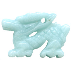 22x34mm African Amazonite DRAGON Pendant/Focal Bead