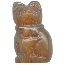 13x24mm 3-D Block Amber CAT Animal Fetish Bead