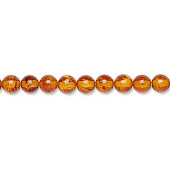 4mm Amber ROUND Beads