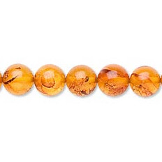 6mm Amber ROUND Beads