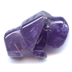 14x20mm Amethyst 3-D BUFFALO Animal Fetish Bead