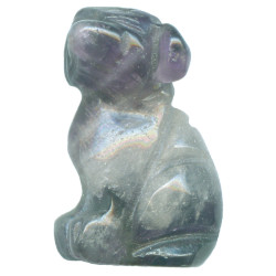 15x22mm Amethyst 3-D DOG Animal Fetish Bead