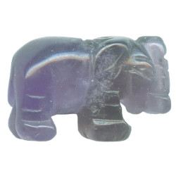 15x20mm Amethyst 3-D ELEPHANT Animal Fetish Bead