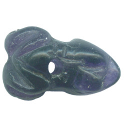 11x16mm Dark Amethyst FROG Animal Fetish Bead