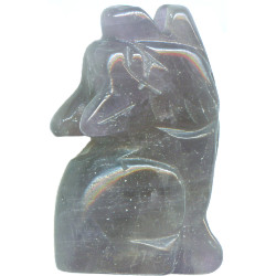 10x20mm Amethyst 3-D HOWLING COYOTE/WOLF Animal Fetish Bead