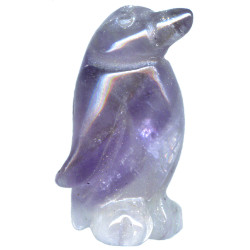 12x22mm Amethyst 3-D PENGUIN Animal Fetish Bead