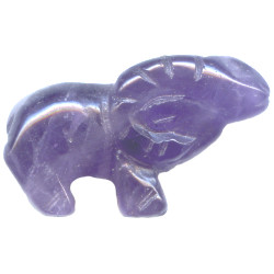 15x20mm Amethyst 3-D RAM/BIGHORN SHEEP Animal Fetish Bead