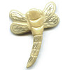 25x32mm Carved Antiqued Bone DRAGONFLY Pendant/Focal Bead