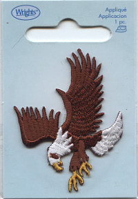 Wrights® (1967308001JA): 1-1/2" x 2-1/8" Iron-On *Bald Eagle* Applique