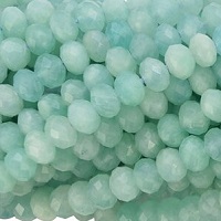 4x6mm Aquamarine FACETED RONDELLE Beads