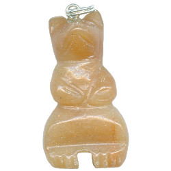 18x31mm Aragonite STANDING BEAR Pendant/Focal Bead (with Bail)