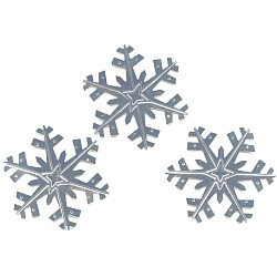 1-1/2" dia. Metallic Embossed *Silver Snowflakes* Foil DIE CUTS