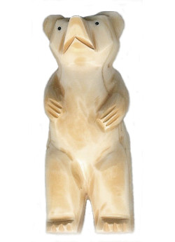 20x55mm Carved Antiqued Bone STANDING BEAR Animal Fetish Pendant/Focal Bead