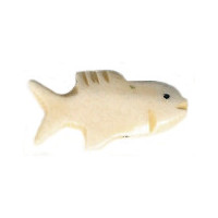 14x28mm Antiqued Bone FISH Animal Fetish Bead