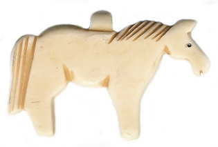 30x50mm Antiqued Bone HORSE Animal Fetish Pendant