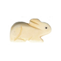 12x22mm Antiqued Bone RABBIT Animal Fetish Bead