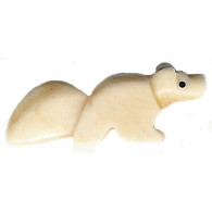 12x30mm Antiqued Bone SQUIRREL Animal Fetish Bead