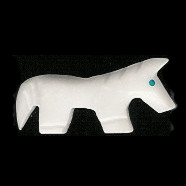 10x26mm Block Alabaster HORSE Animal Fetish Bead