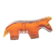 10x26mm Block Amber HORSE Animal Fetish Bead