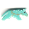 12x25mm Block Turquoise (Simulated) RUNNING HORSE Animal Fetish Bead