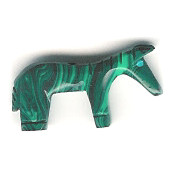 10x26mm Block Malachite HORSE Animal Fetish Bead