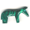 10x26mm Block Malachite HORSE Animal Fetish Bead