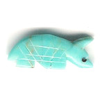 10x20mm Block Turquoise (Simulated) ARMADILLO Animal Fetish Bead