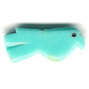 8x20mm Block Turquoise (Simulated) BIRD Animal Fetish Bead