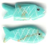 10x20mm Block Turquoise (Simulated) FISH Animal Fetish Bead