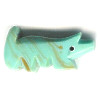 12x24mm Block Turquoise (Simulated) FOX/SQUIRREL Animal Fetish Bead