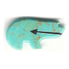 15x30mm Block Turquoise (Simulated) *Heart-Line* ZUNI BEAR Animal Fetish Pendant/Focal Bead