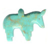 25x35mm Block Turquoise (Simulated) HORSE Animal Fetish Pendant