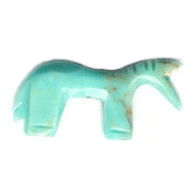 10x26mm Block Turquoise (Simulated) HORSE Animal Fetish Bead