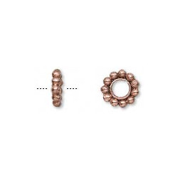 2x8mm Antiqued Copper 11-Bead DISC / SPACER Beads