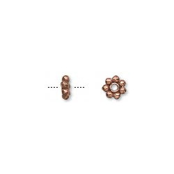 2x5mm Antiqued Copper 7-Bead DISC / SPACER Beads