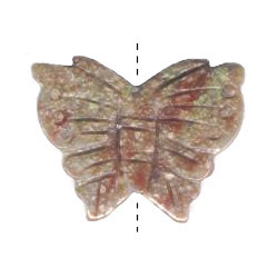 25x35mm Autumn Jasper (Epidot) BUTTERFLY, MOTH Animal Fetish Bead