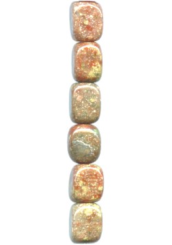 15x18mm Autumn Jasper (Epidot) Jumbo Tumbled CUBE Beads