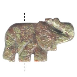 22x42mm Autumn Jasper ELEPHANT Animal Fetish Pendant/Focal Bead