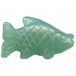 15x24mm Green Aventurine 3-D FISH Animal Fetish Bead