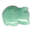 12x16mm Green Aventurine 3-D BOAR/PIG Animal Fetish Bead