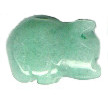 12x16mm Green Aventurine 3-D BOAR/PIG Animal Fetish Bead