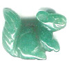 16x22mm 3-D Green Aventurine SQUIRREL Animal Fetish Bead