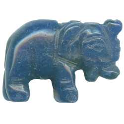 15x20mm Azurite ELEPHANT Animal Fetish Bead