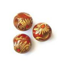 12mm Painted Wood ROUND Beads - Asian Red
