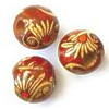 12mm Painted Wood ROUND Beads - Asian Red