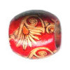 12x15mm Painted Wood BARREL Beads - Asian Red