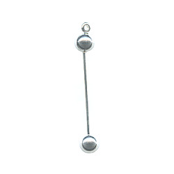 38mm Silver Plated Interchangeable Bead Bar BAIL